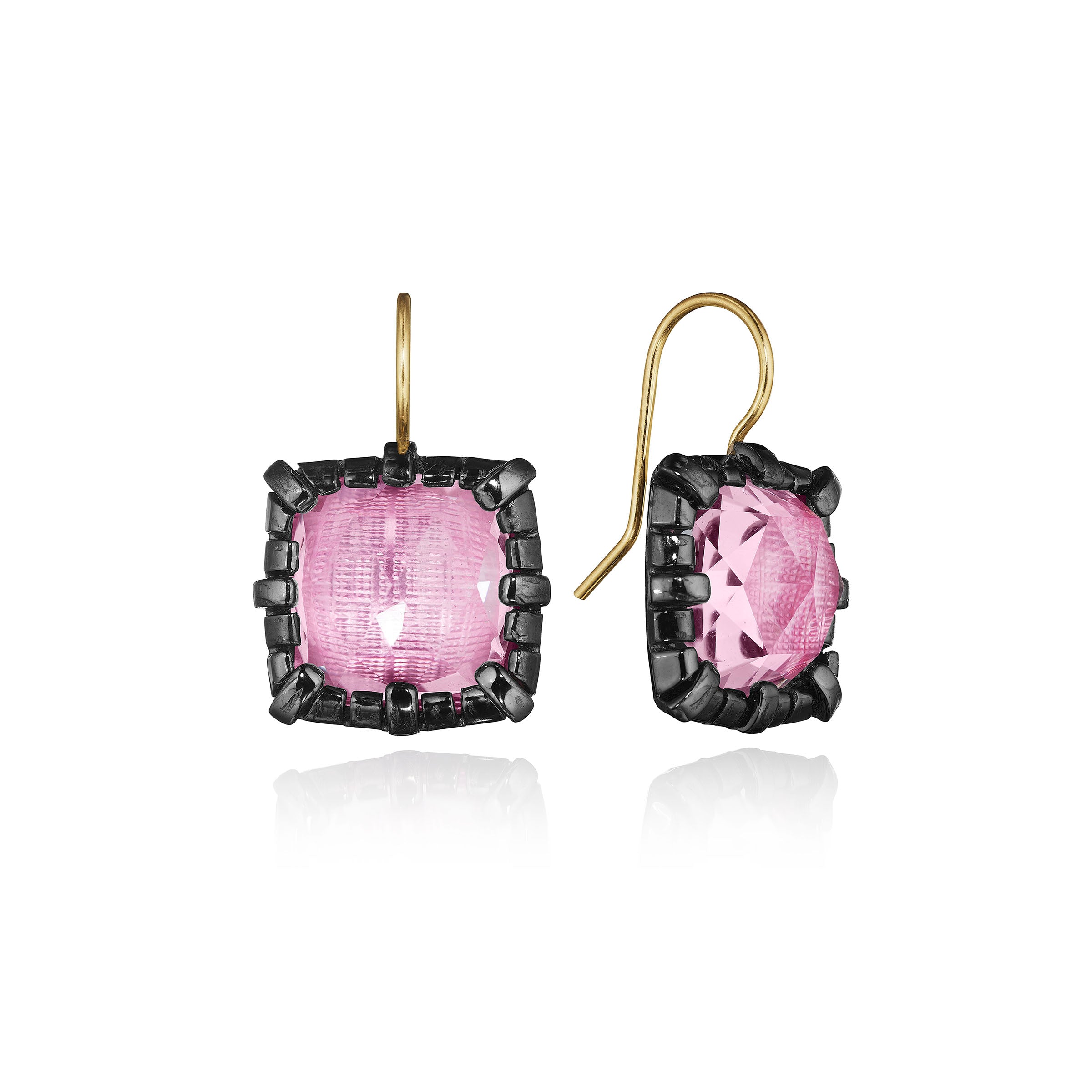 Bella 1-Drop Earrings (Black Rhodium or Yellow Gold Wash)