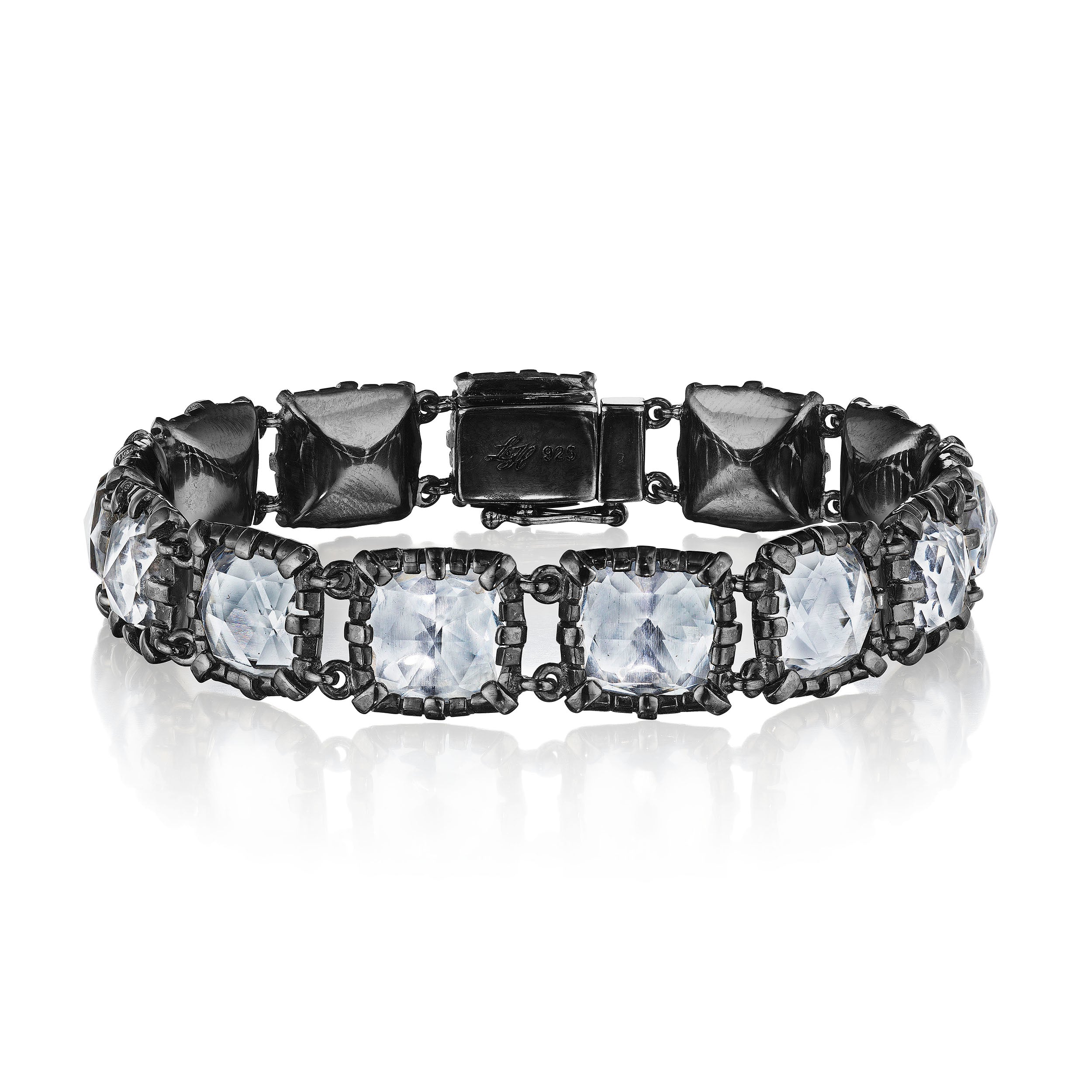 Bella Large Jeau de Paume Bracelet (Black Rhodium or Yellow Gold Wash)