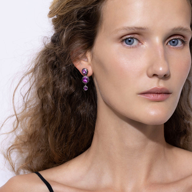 alt-catherine-round-3-drop-earrings-rose-black-rhodium-model