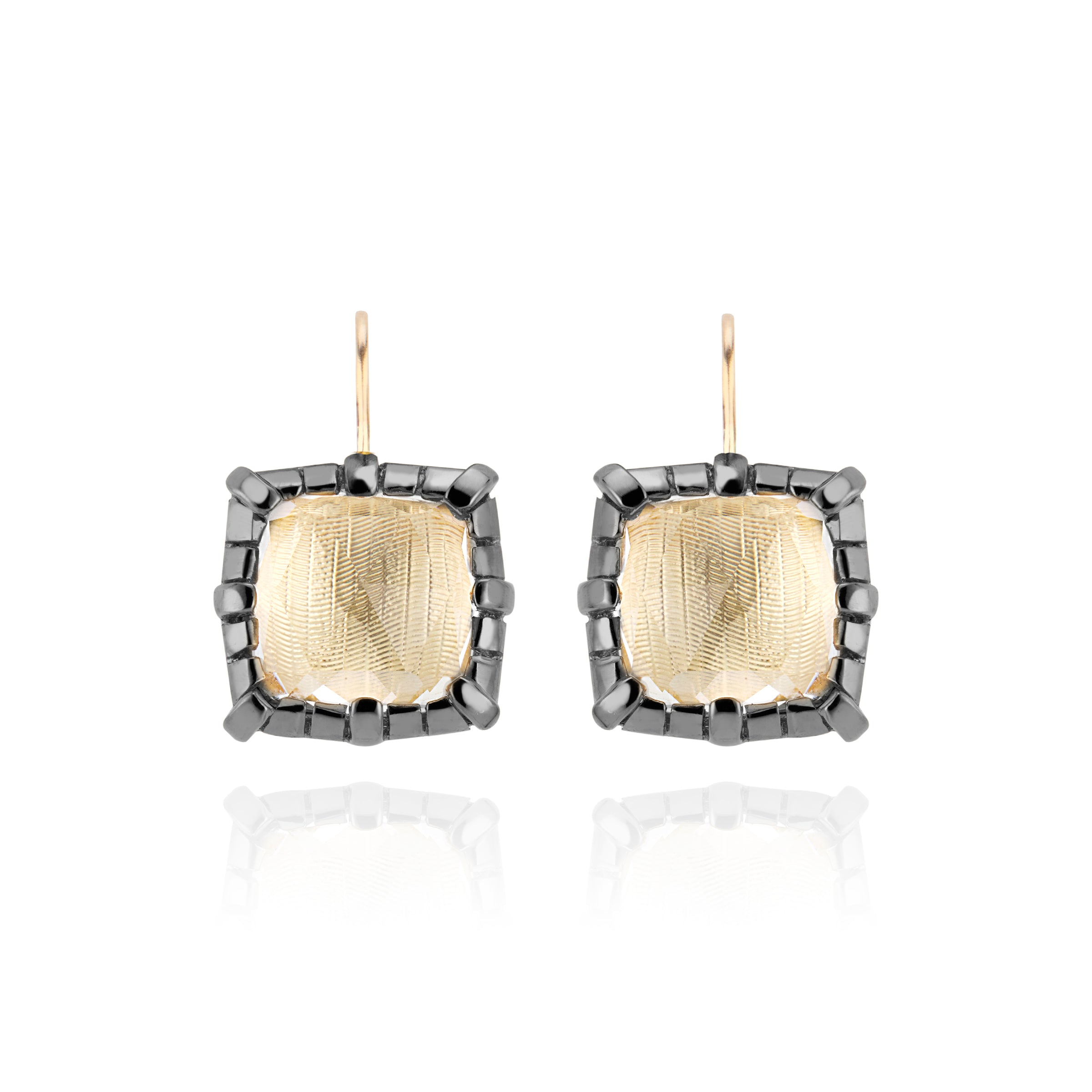 Bella 1-Drop Earrings (Black Rhodium or Yellow Gold Wash)