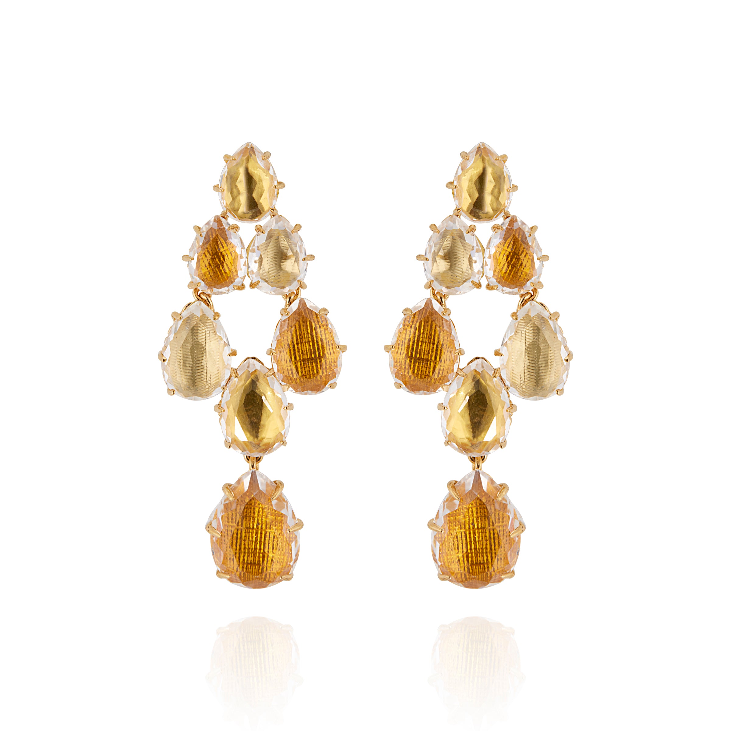 Caterina Swag Drop Earrings (Black Rhodium or Yellow Gold Wash)
