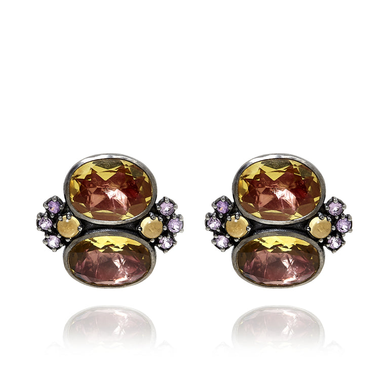 alt-luzia-dama-cluster-earrings-citrine-front img-lifestyle