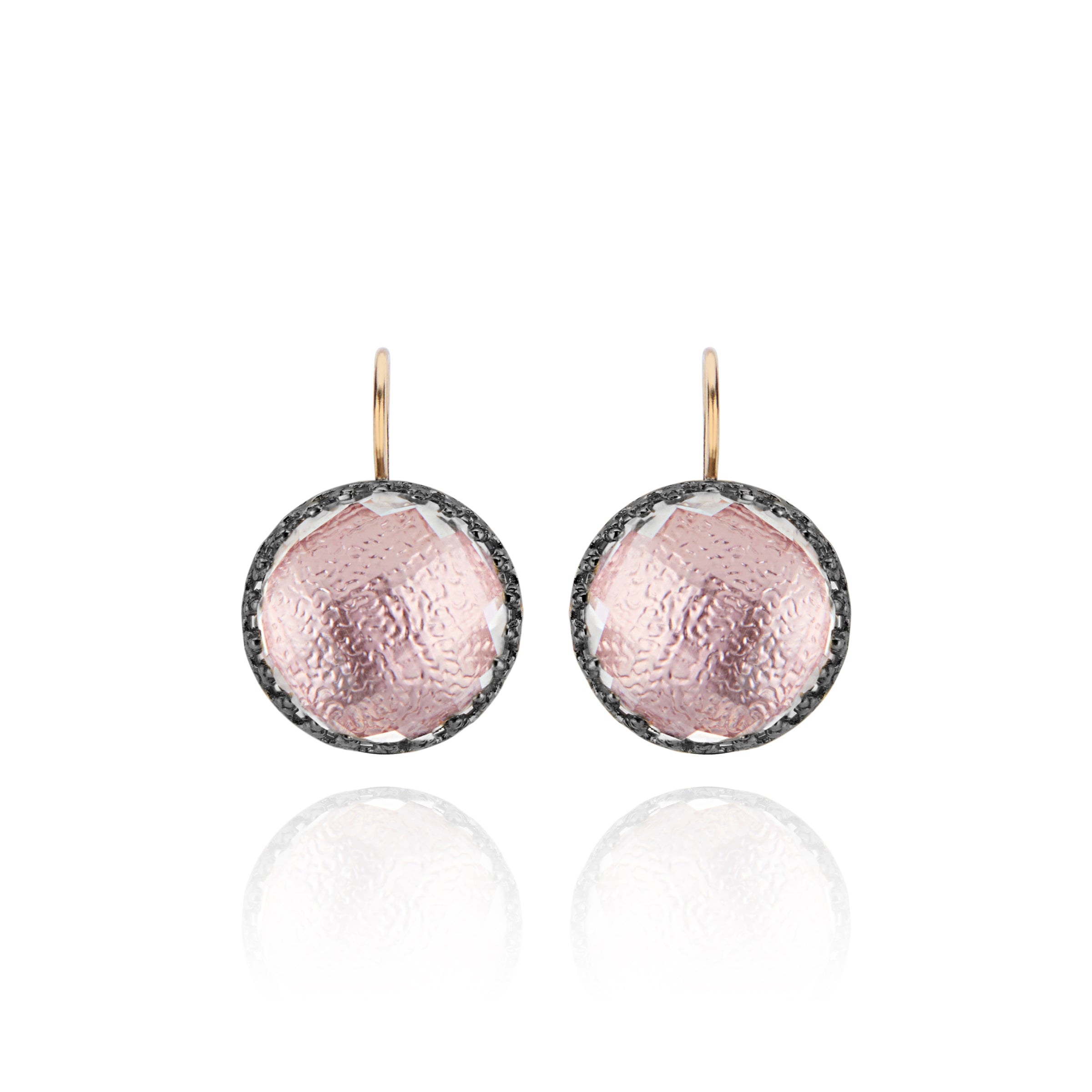 Olivia Button Earrings (Black Rhodium, Yellow, or Rose Gold Wash)