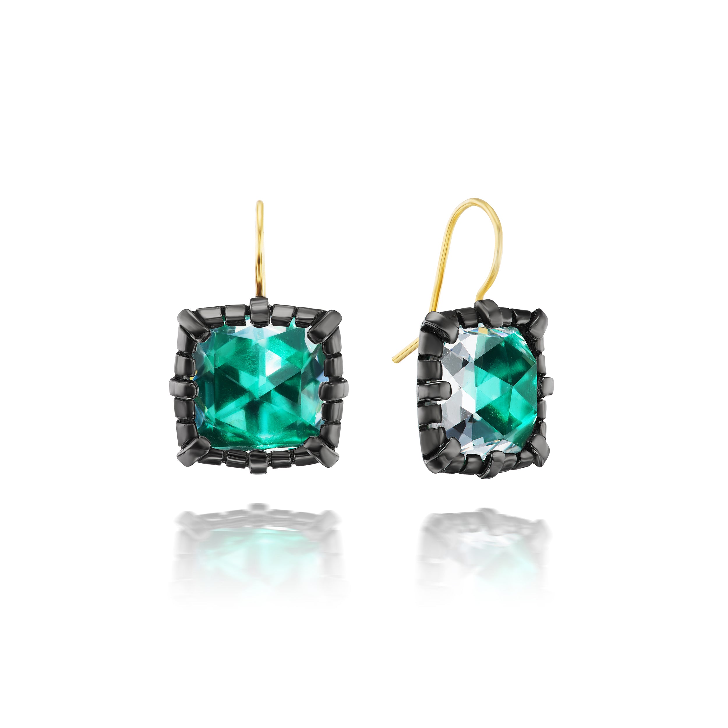 Bella 1-Drop Earrings (Black Rhodium or Yellow Gold Wash)