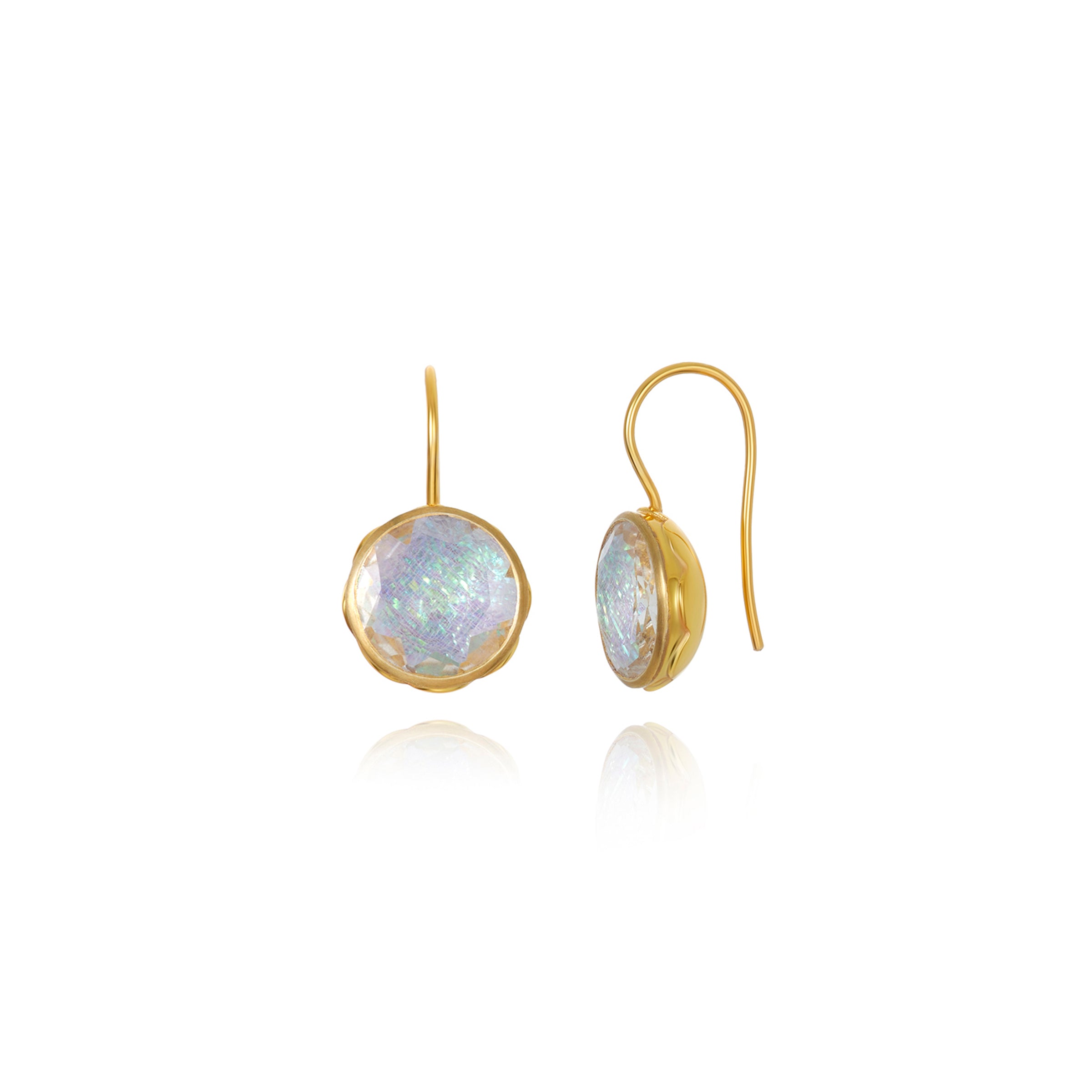L&H Bride Button Earrings in Bliss (White Rhodium or Yellow Gold Wash) –  Larkspur & Hawk