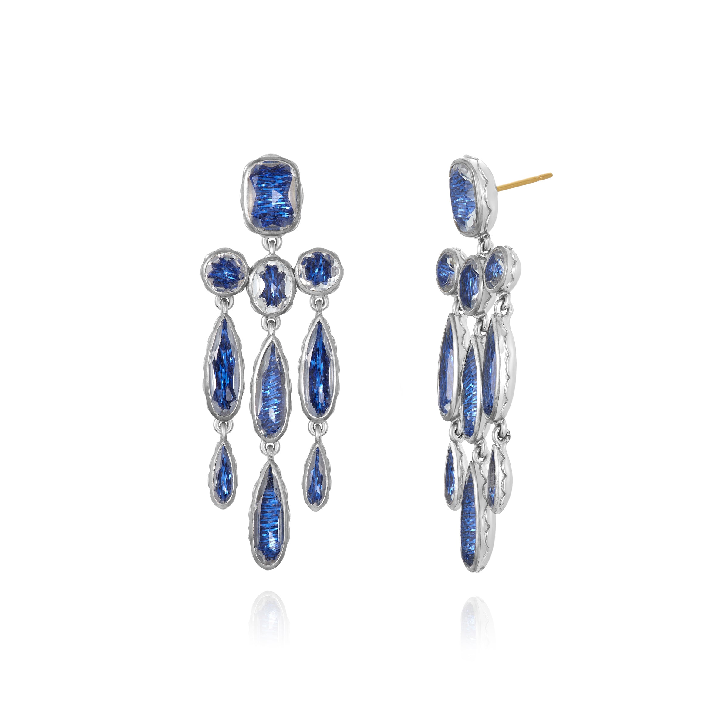 Simulated diamond & sapphire chandelier earrings | Ratnali Jewels Jewels –  ratnalijewels