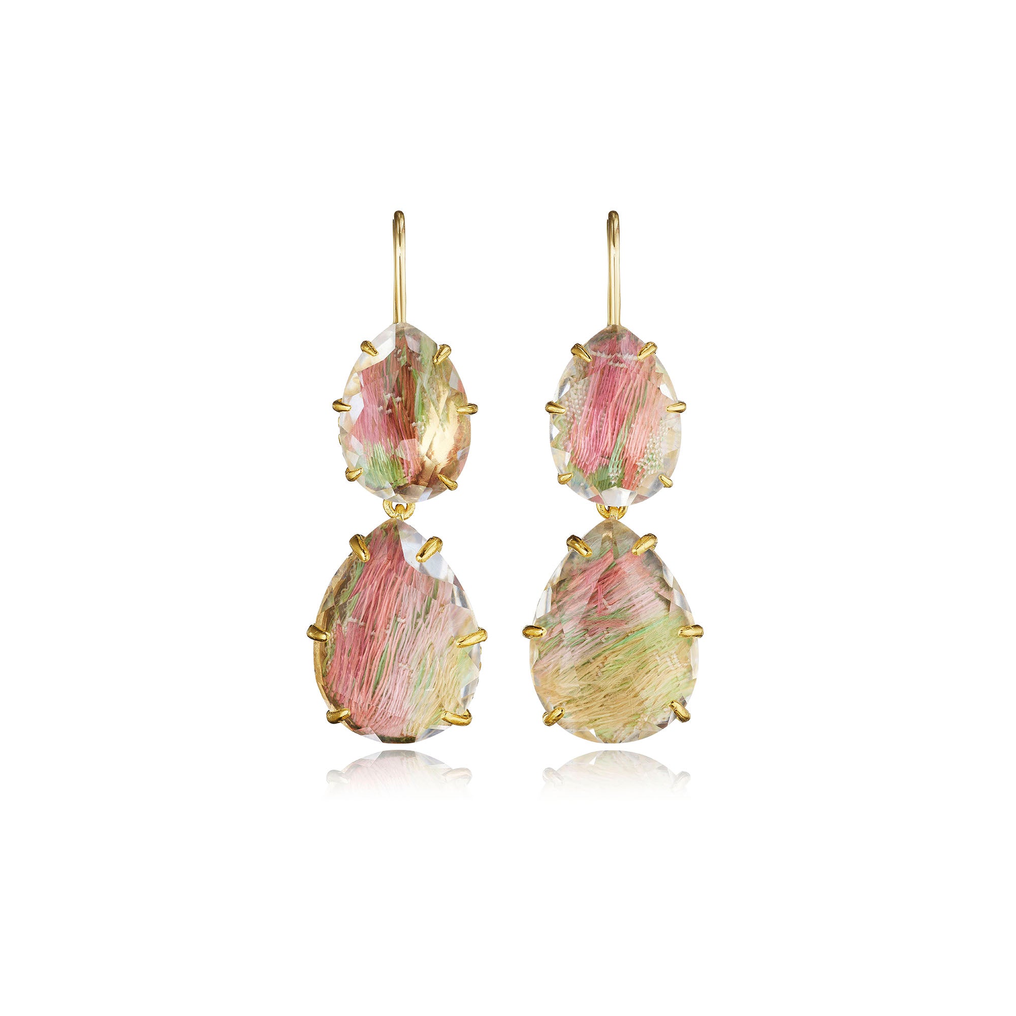 Tapestry Caterina Large Double Drop Earrings (Black Rhodium or Yellow Gold Wash)