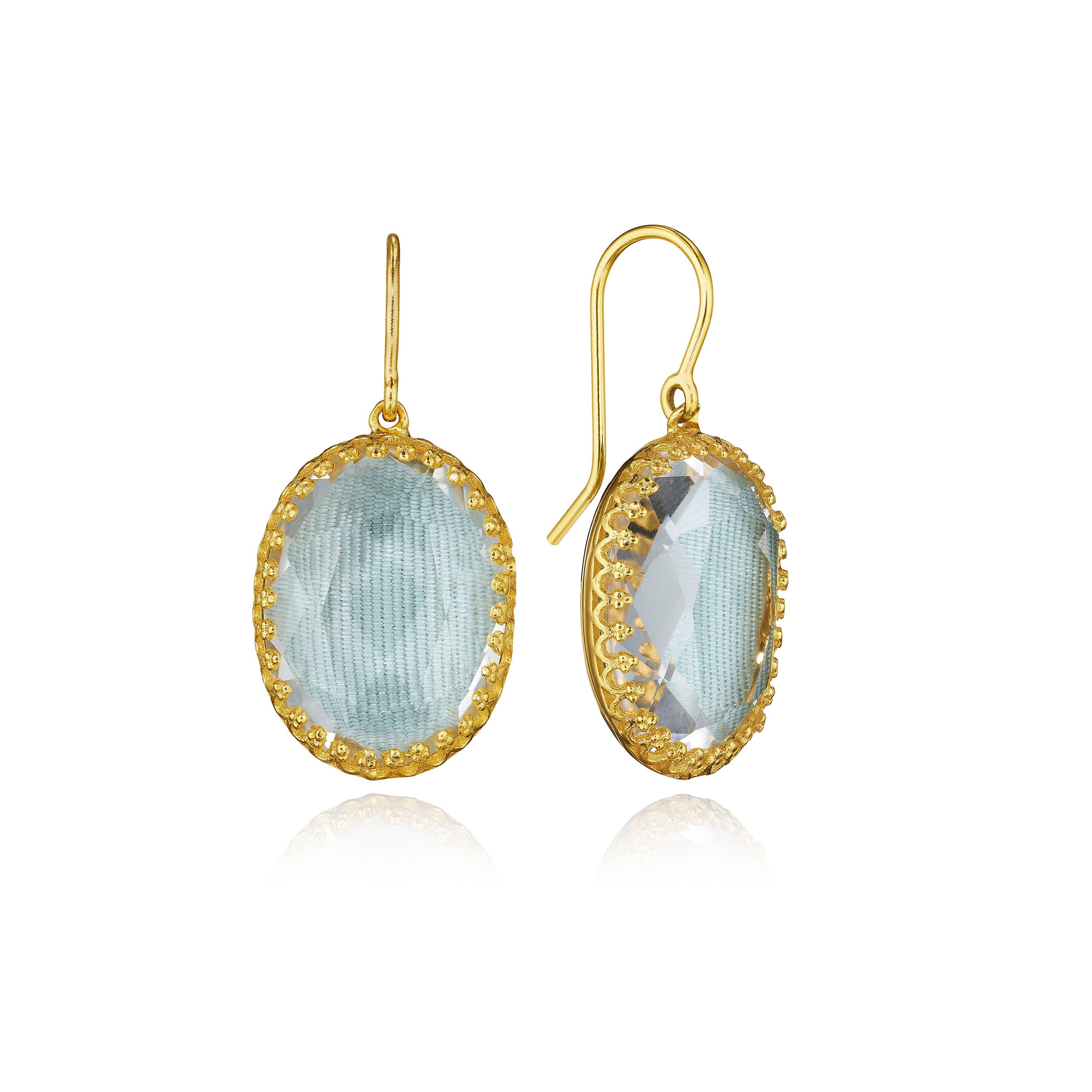 Moiré Lily 1-Drop Earrings (Black Rhodium or Yellow Gold Wash)