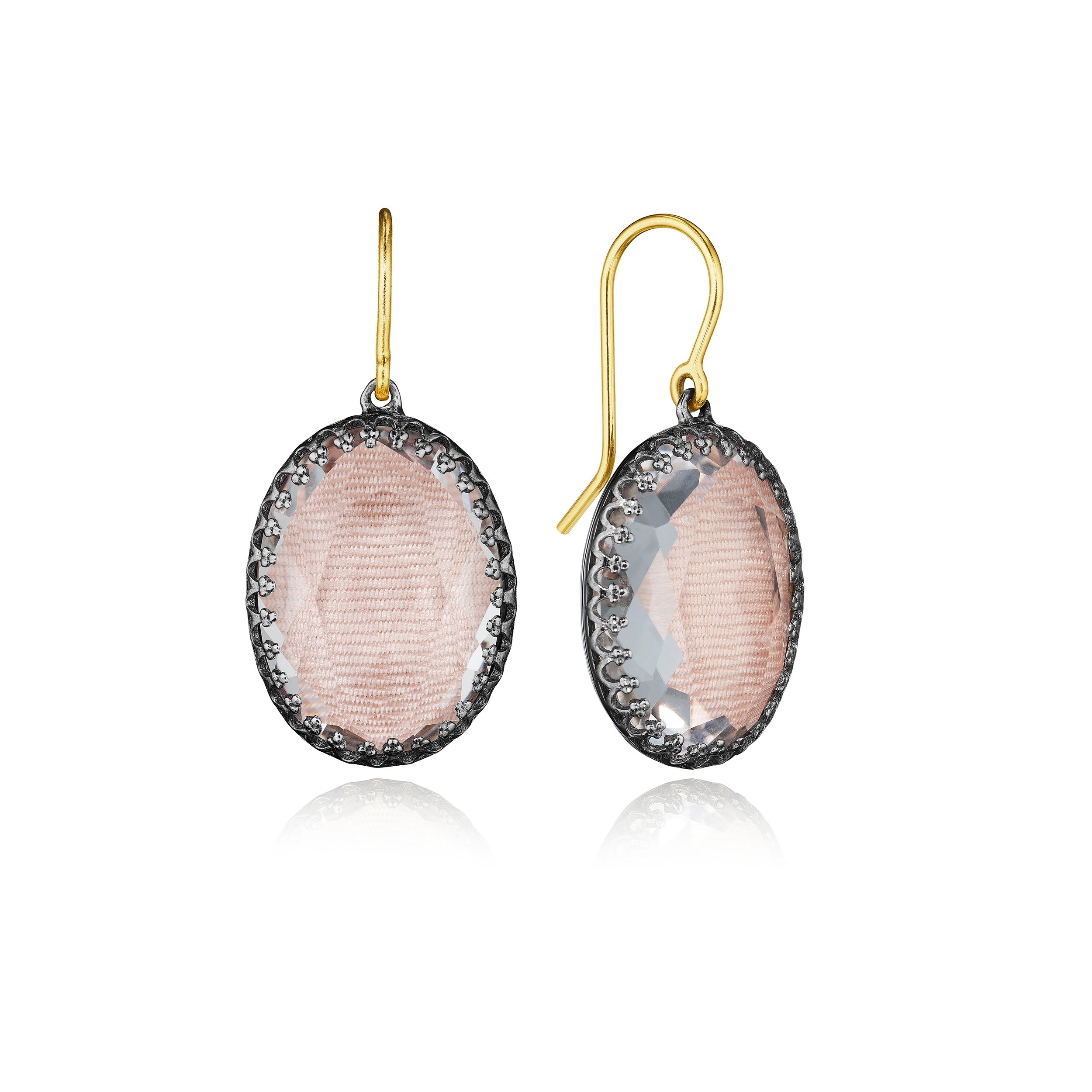 Moiré Lily 1-Drop Earrings (Black Rhodium or Yellow Gold Wash)