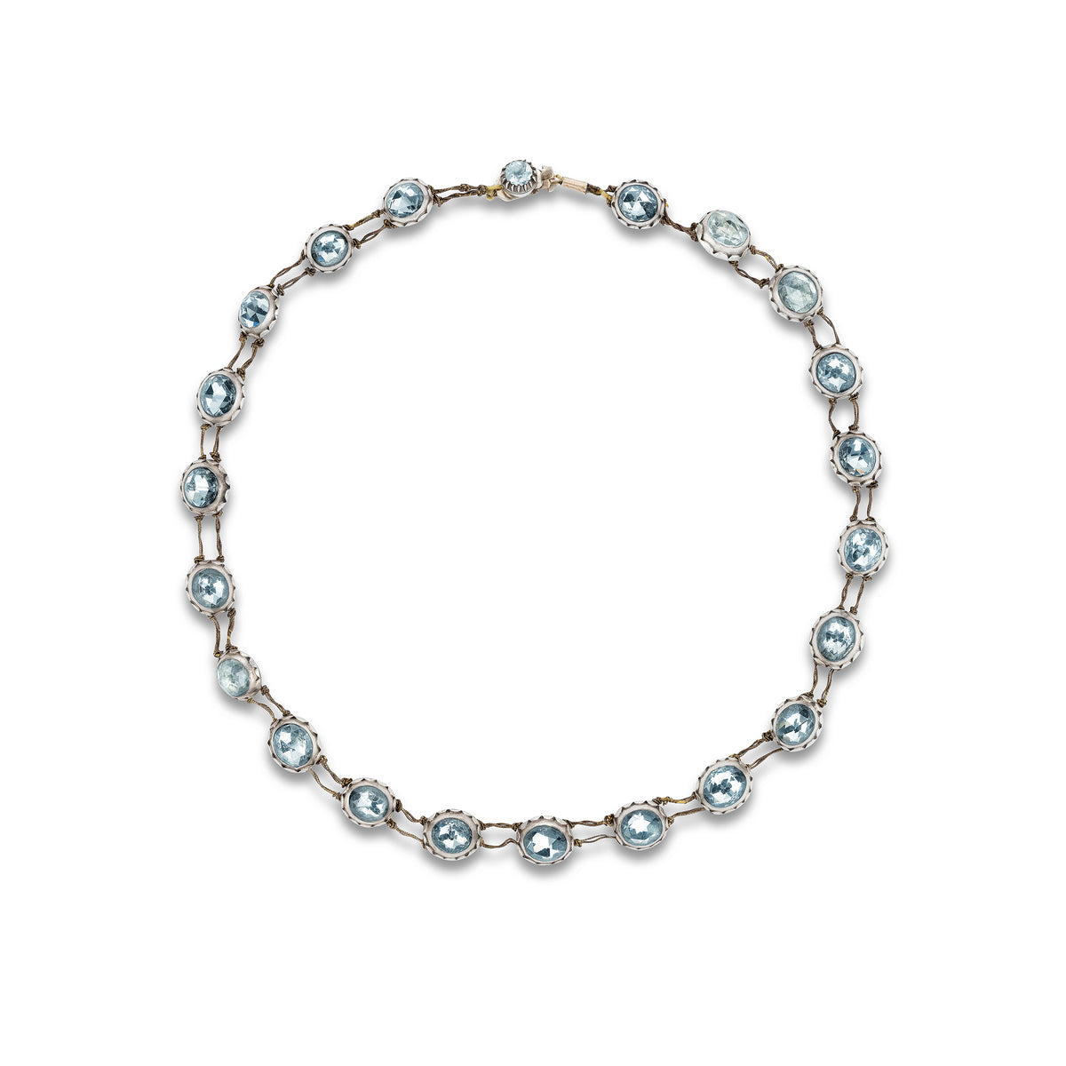 Antique foil-backed rock crystal collar necklace, ca 1700