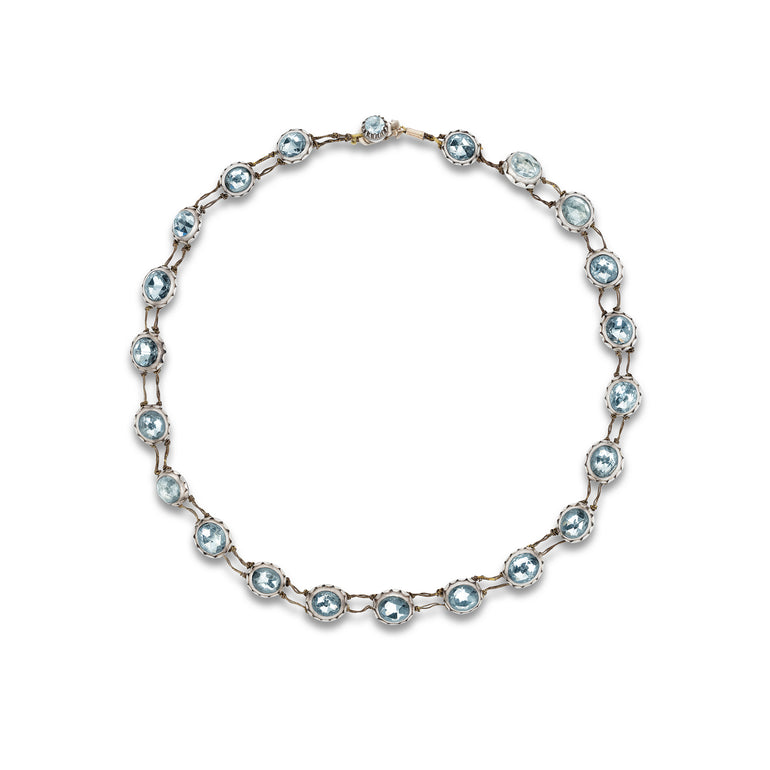 Antique foil-backed rock crystal collar necklace, ca 1700