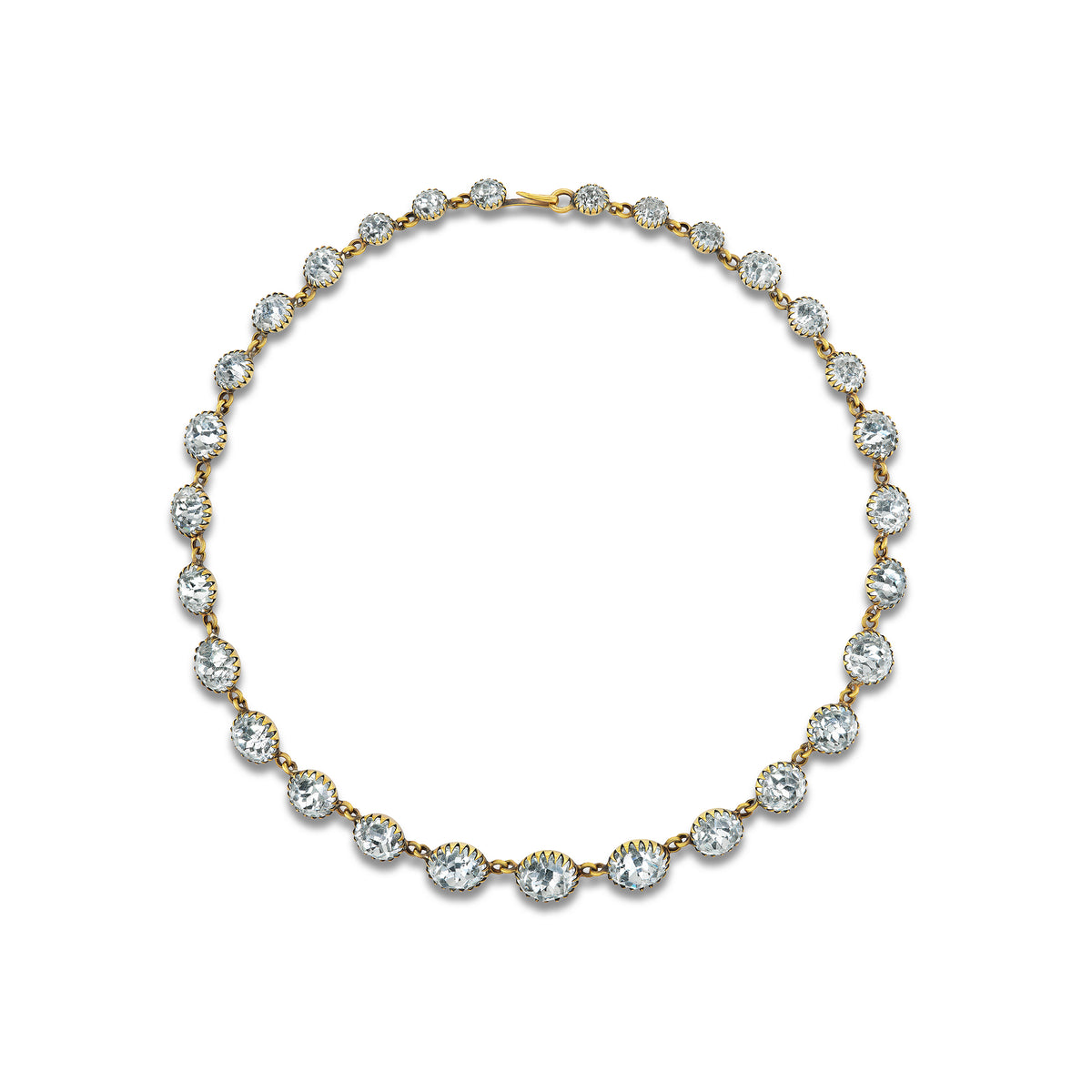 Antique Victorian white paste rivière necklace, ca 1860