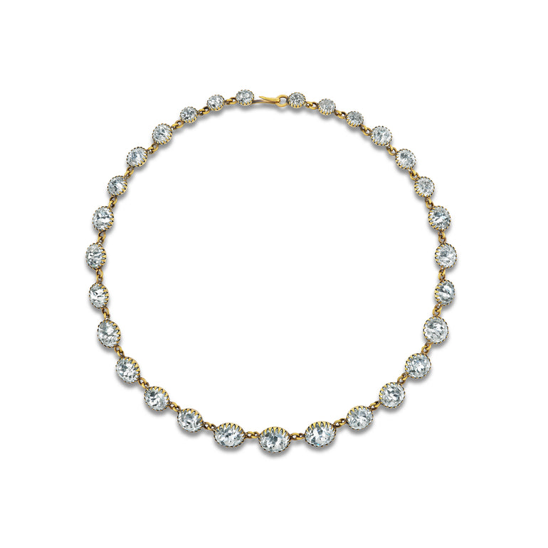 Antique Victorian white paste rivière necklace, ca 1860