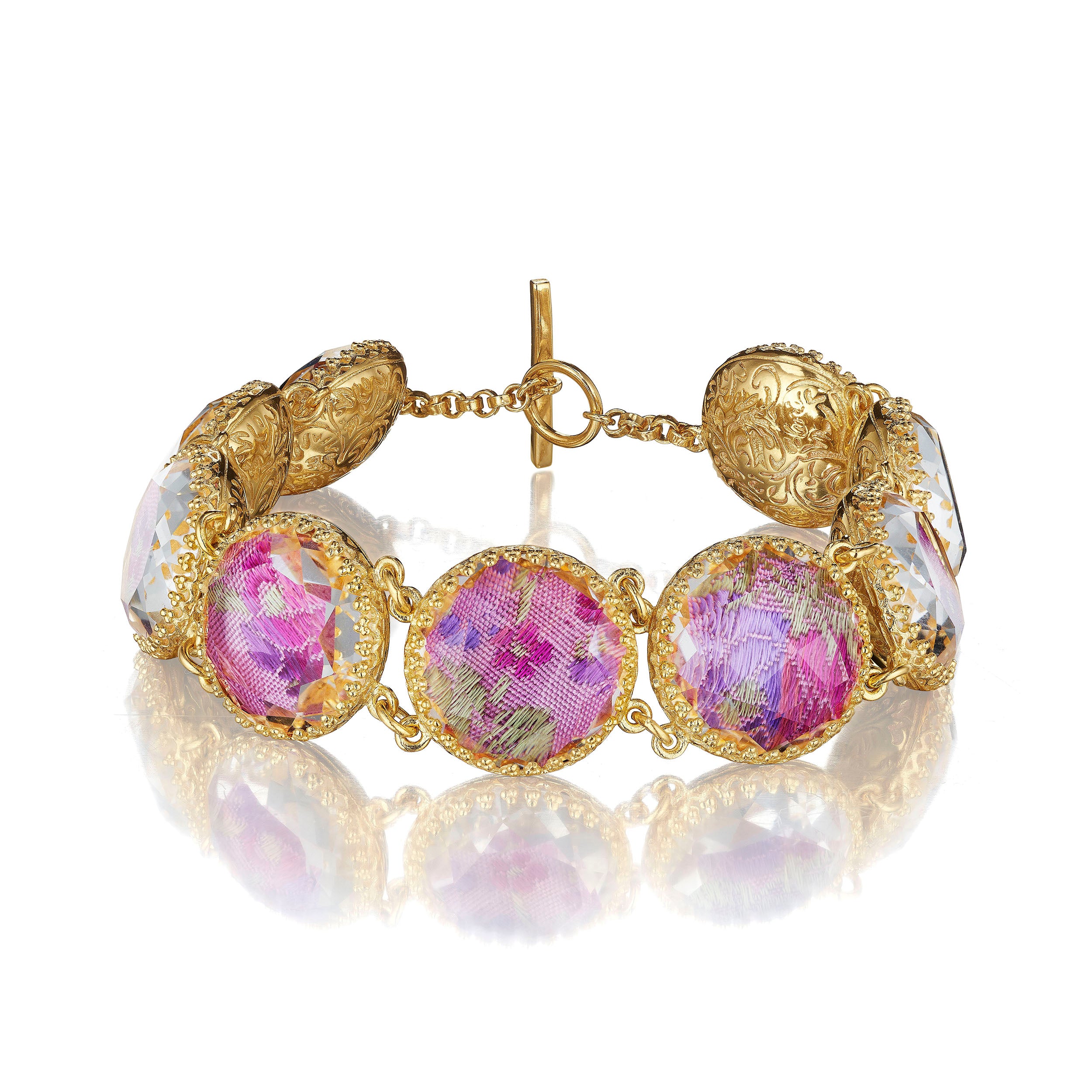 Tapestry Olivia Button Bracelet (Black Rhodium or Yellow Gold Wash)