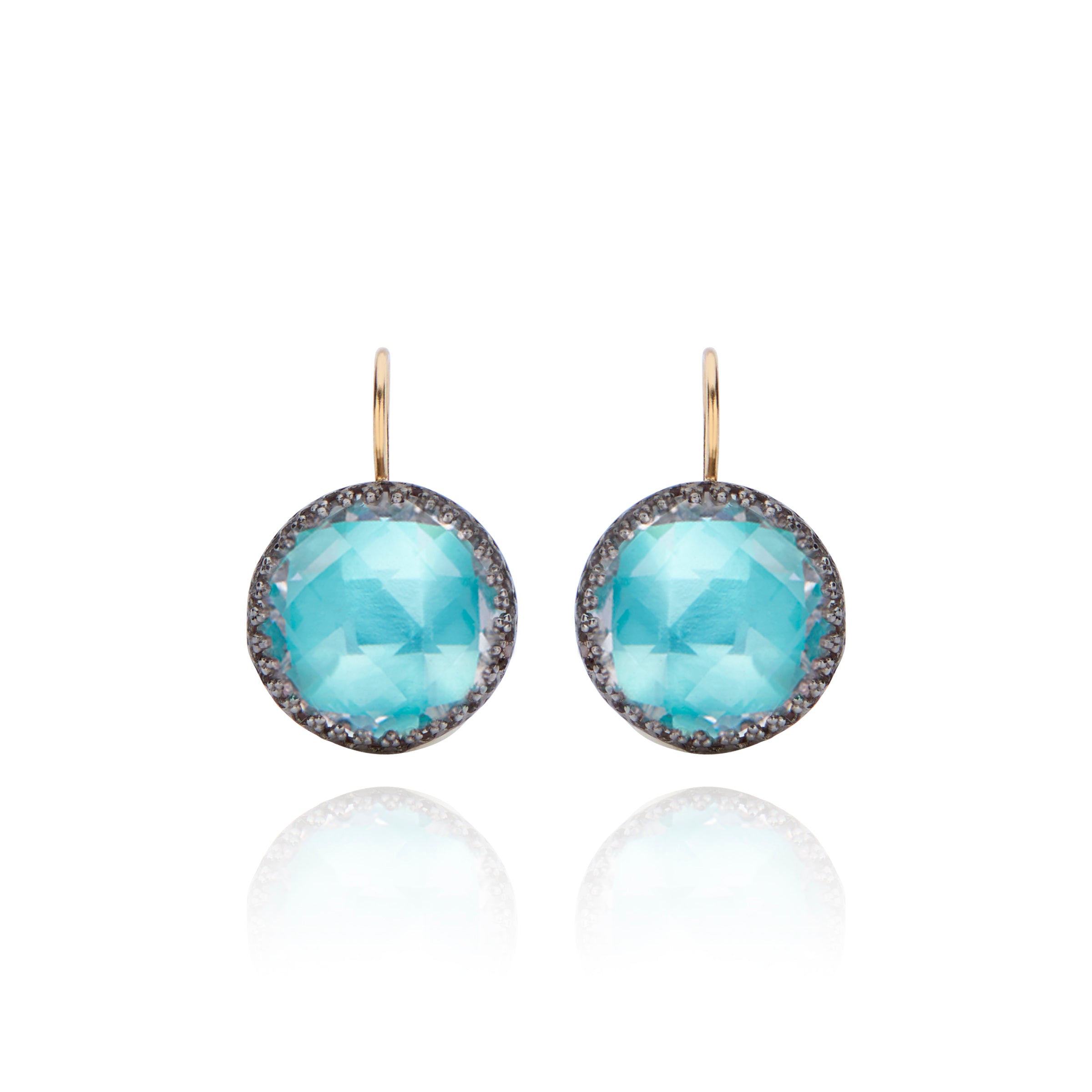 Olivia Button Earrings (Black Rhodium, Yellow, or Rose Gold Wash)