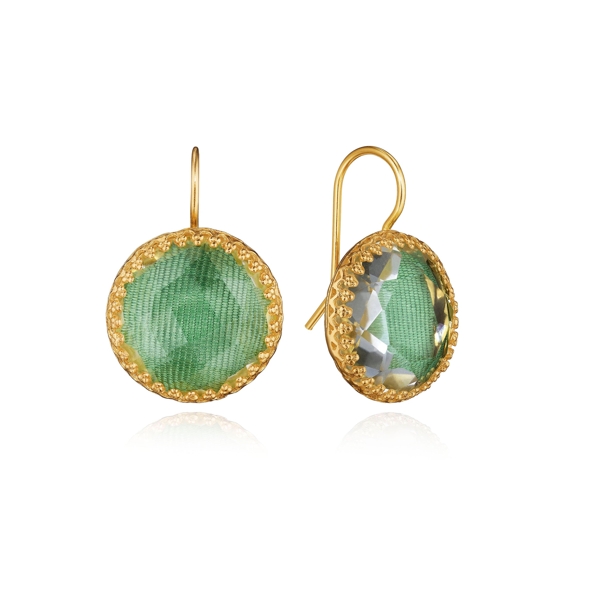 Moiré Olivia Button Earrings (Black Rhodium or Yellow Gold Wash)