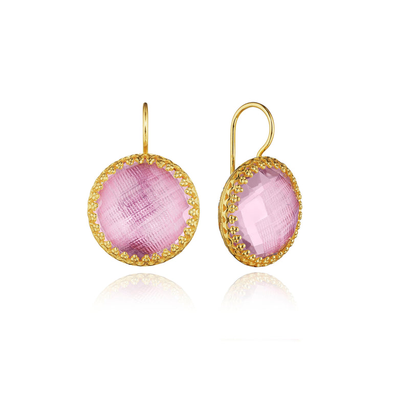 Olivia Button Earrings (Black Rhodium, Yellow, or Rose Gold Wash)