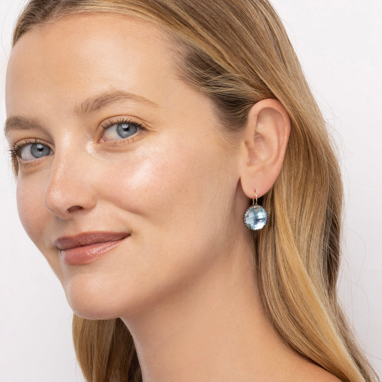Olivia Button Earrings (Black Rhodium, Yellow, or Rose Gold Wash)