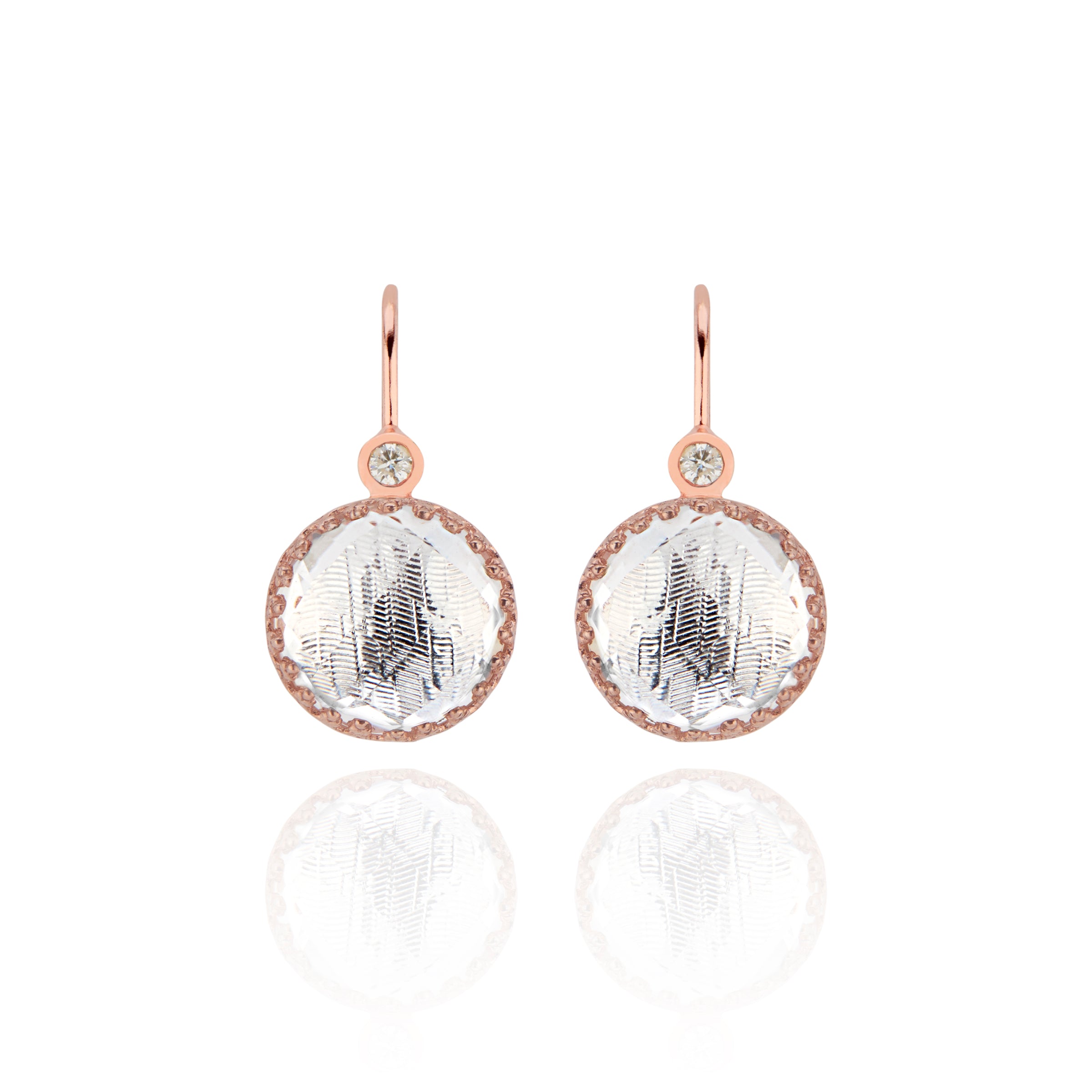 Small Olivia Button Diamond Earrings (Black Rhodium or Yellow Gold Wash)