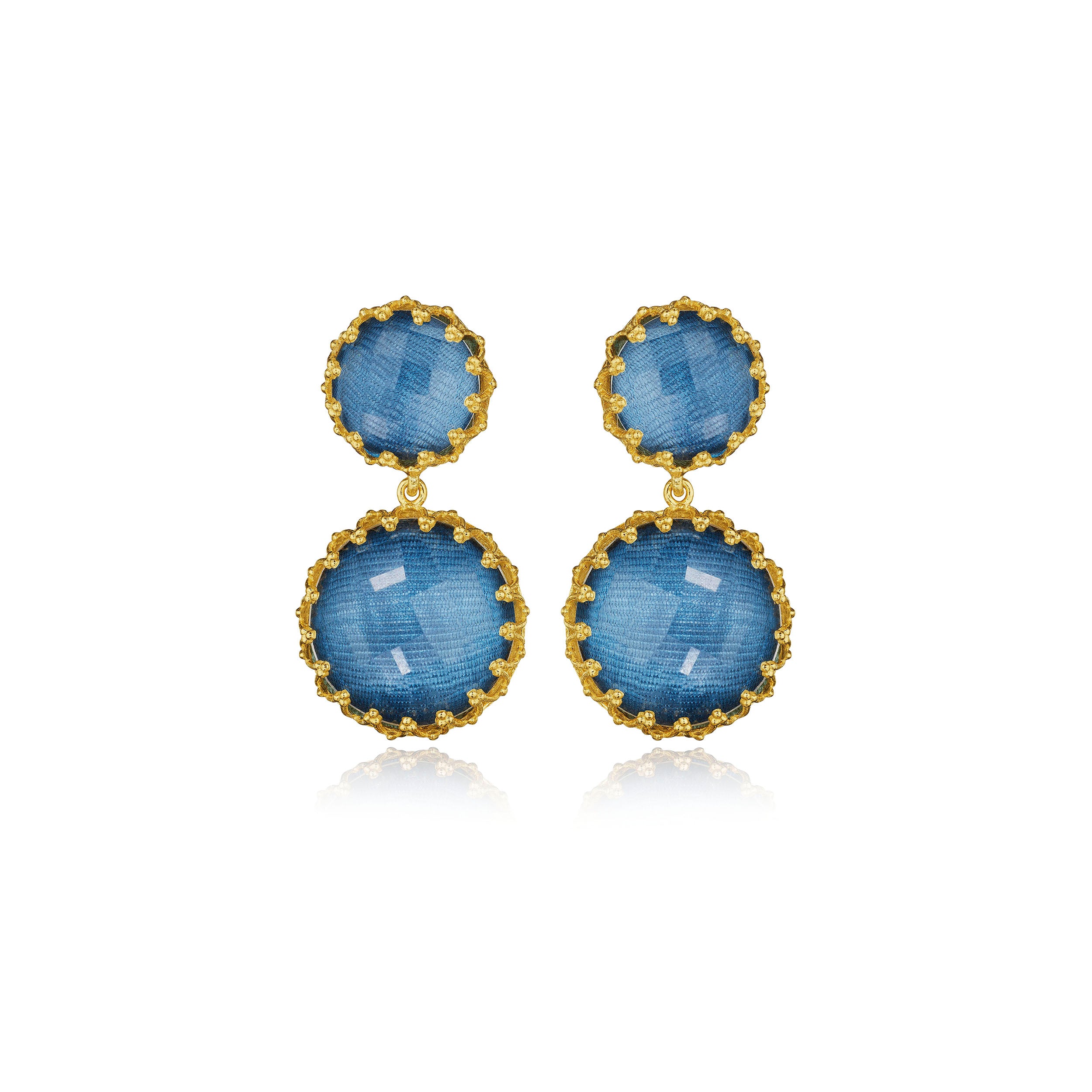 Moiré Olivia Small Day Night Earrings (Black Rhodium or Yellow Gold Wash)