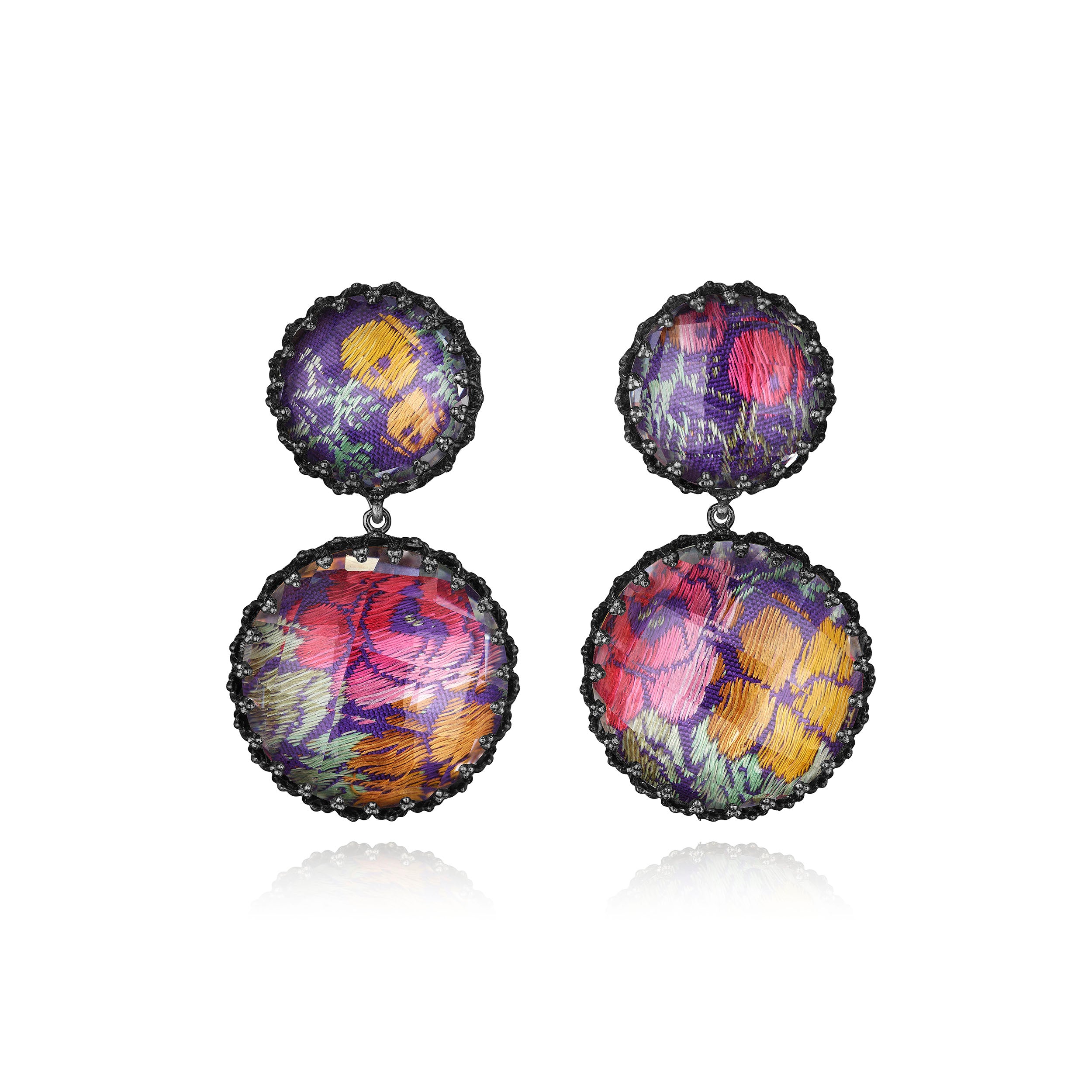 Tapestry Olivia Large Day Night Earrings (Black Rhodium or Yellow Gold Wash)