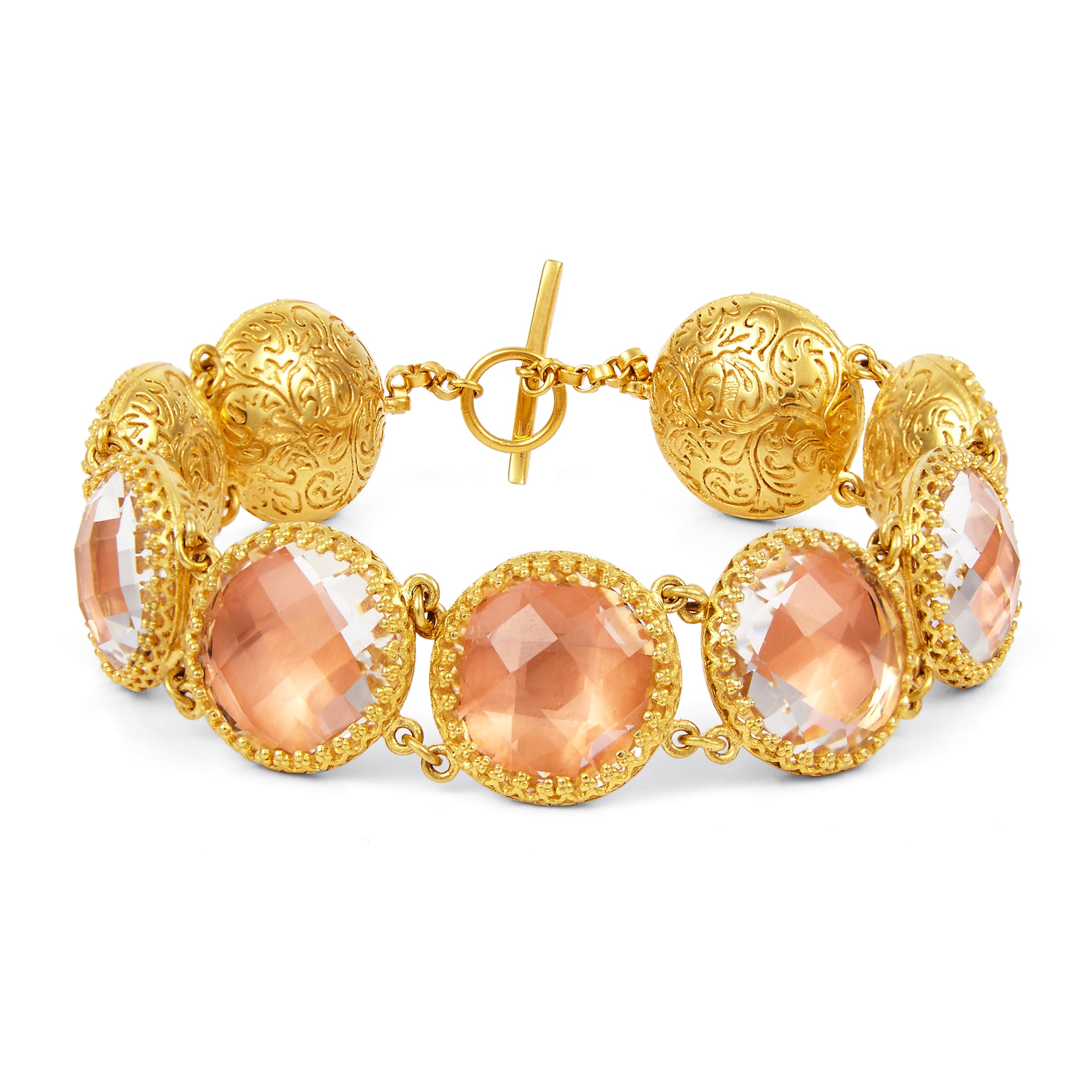 Olivia Button Bracelet (Black Rhodium, Yellow, or Rose Gold Wash)