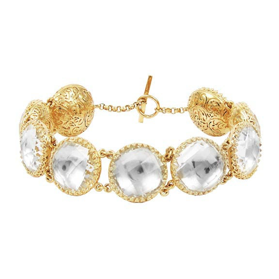 Olivia Button Bracelet (Black Rhodium, Yellow, or Rose Gold Wash)