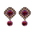 Caprice Pavé Cushion Earring With Round Drop
