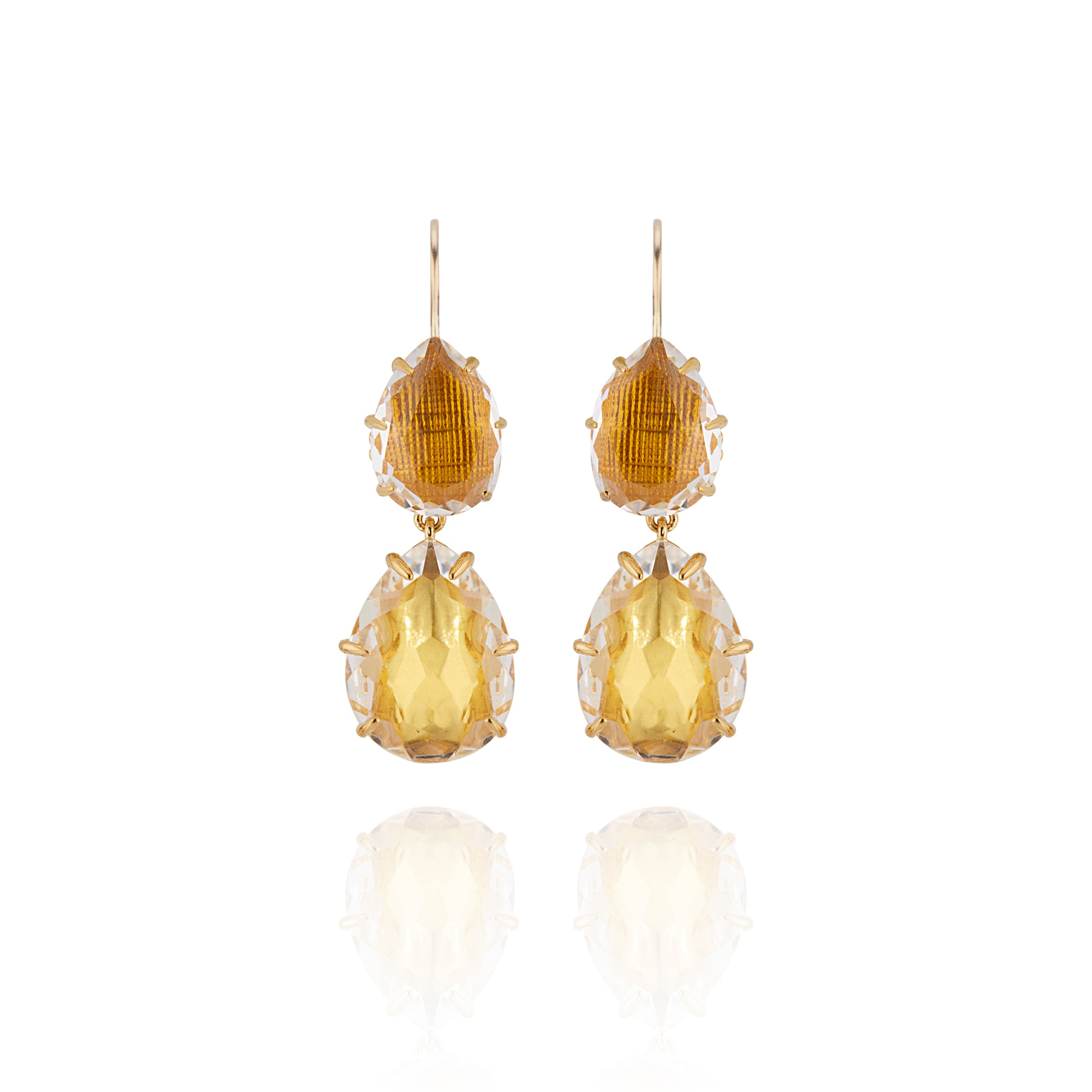 Caterina Large Double Drop Earring (Black Rhodium or Yellow Gold Wash)