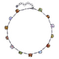 Luzia Cushion Oval Necklace in Multi-Gemstone