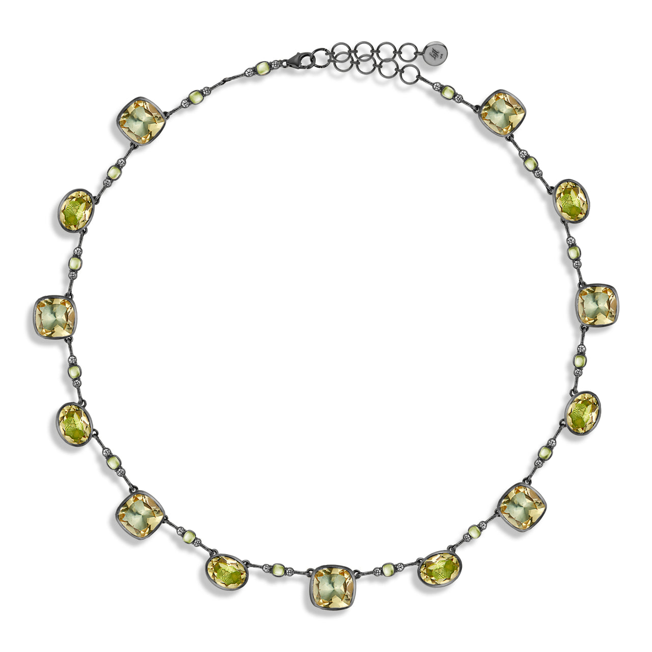 Luzia Cushion Oval Necklace in Lemon Quartz