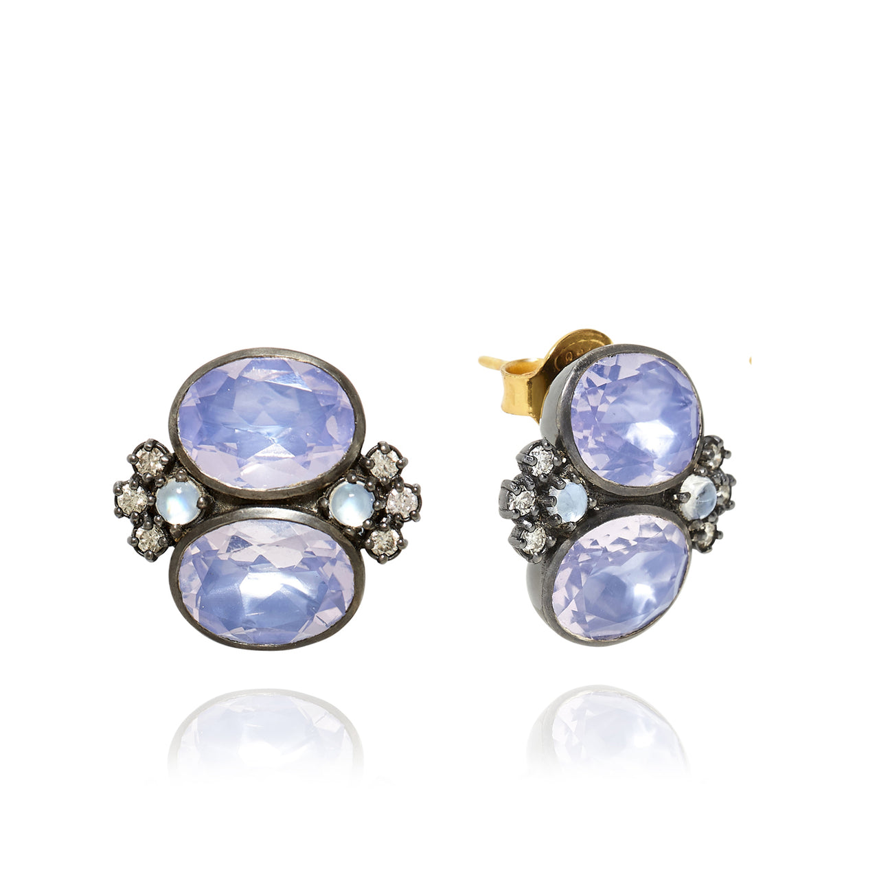 Luzia Dama Cluster Earrings in Lavender Moon Quartz