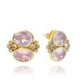 Luzia Dama Cluster Earrings in Lavender Moon Quartz & 14k Gold