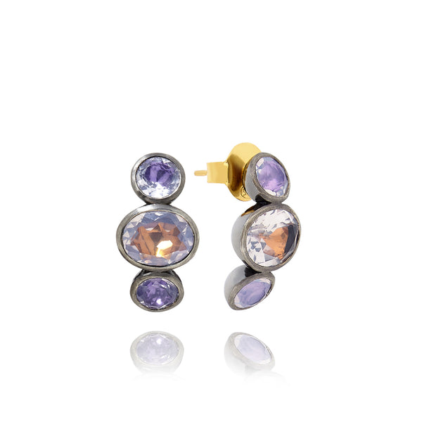 Luzia Demi-Hoop Earrings in Lavender Moon Quartz