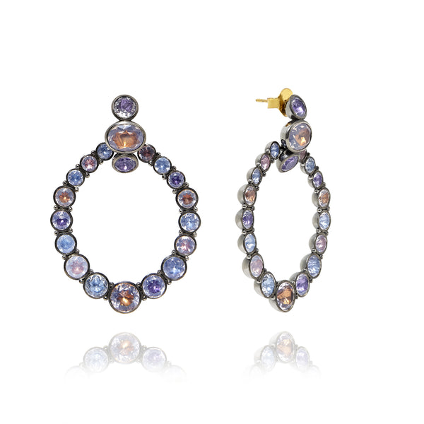 Luzia Door Knocker Earrings in Lavender Moon Quartz