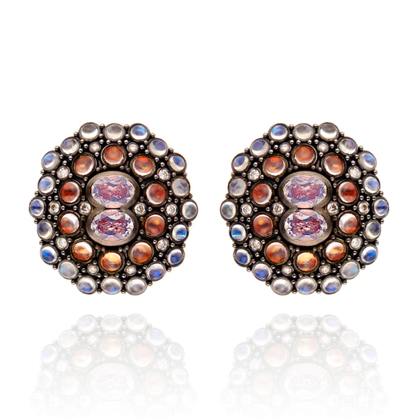 Luzia Rainha Cluster Earrings in Lavender Moon Quartz