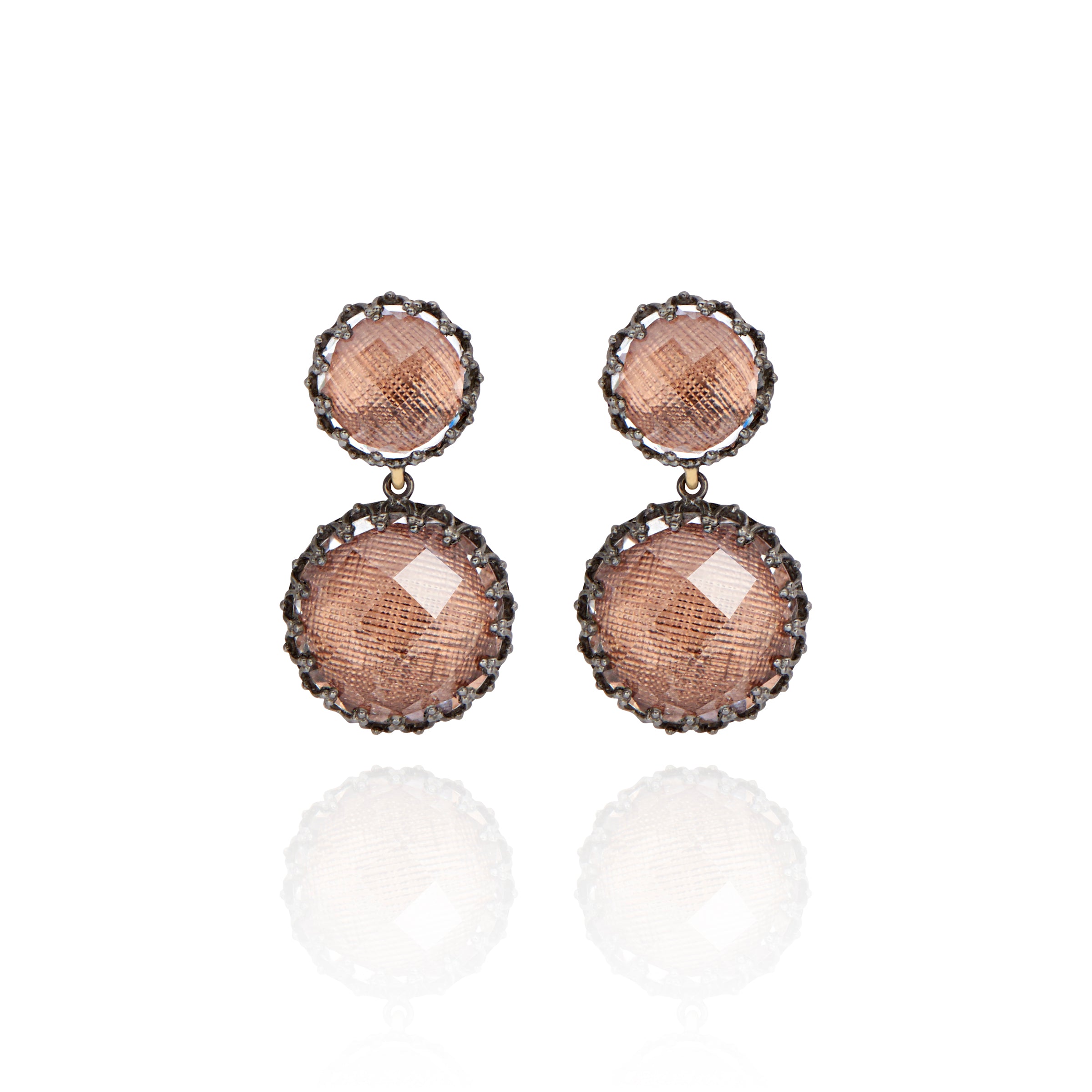 Olivia Small Day Night Earrings (Black Rhodium or Yellow Gold Wash)