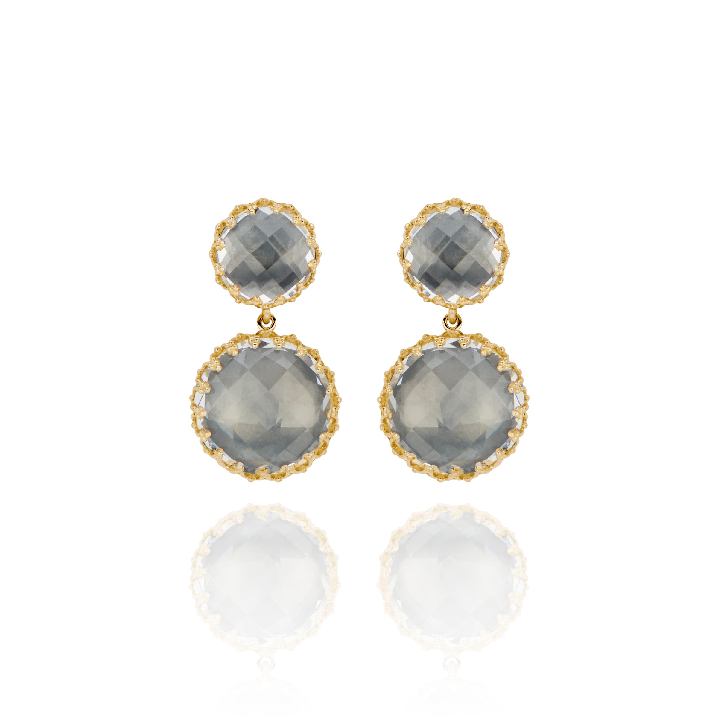 Olivia Small Day Night Earrings (Black Rhodium or Yellow Gold Wash)