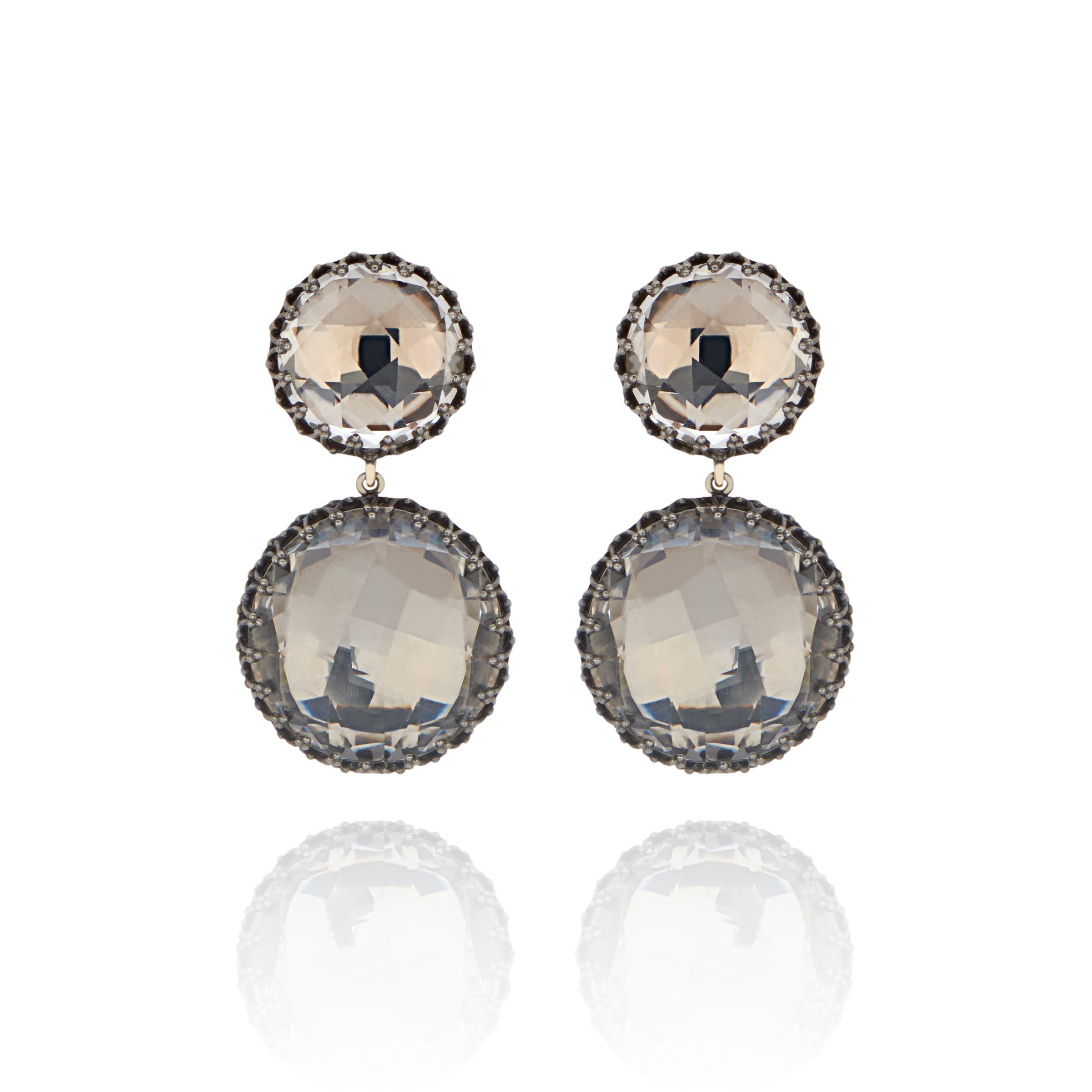 Olivia Large Day Night Earrings (Black Rhodium or Yellow Gold Wash)