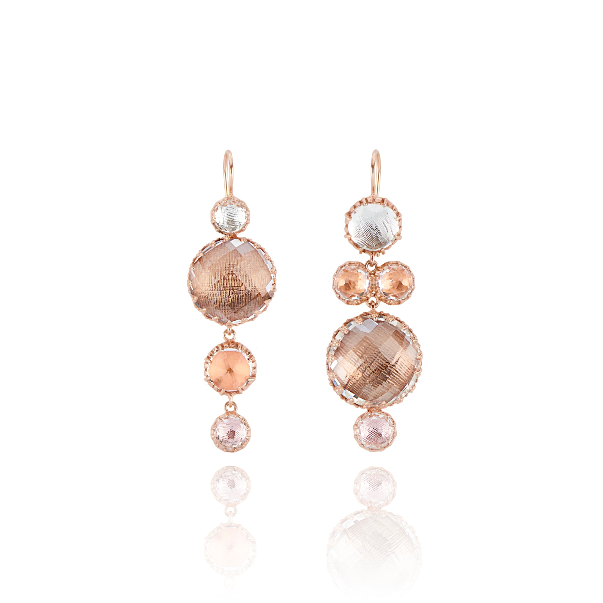 Sadie Mis-Matched Bubble Earrings (Black Rhodium or Rose Gold Wash)