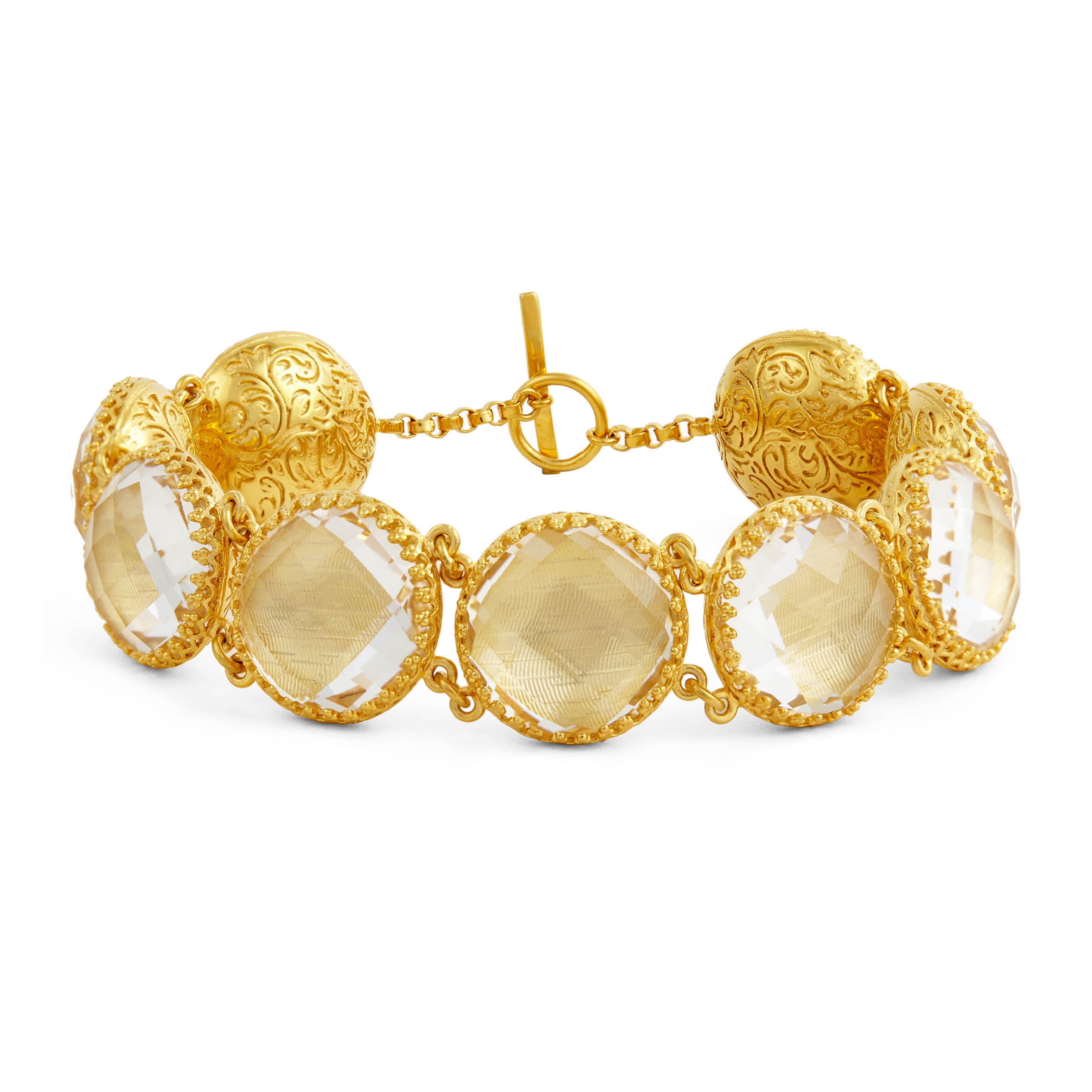 Olivia Button Bracelet (Black Rhodium, Yellow, or Rose Gold Wash)